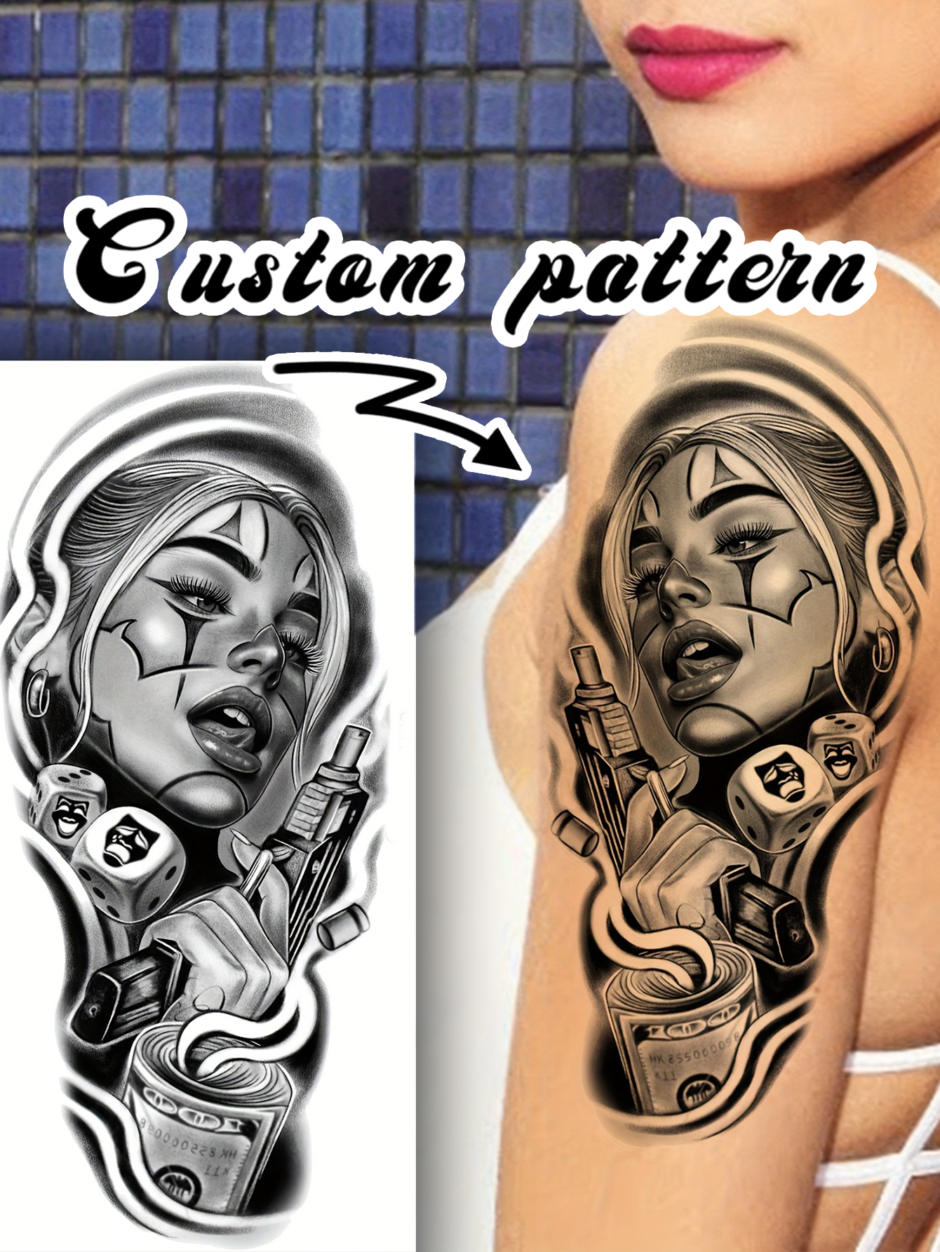 Hickano Rebellious Style Tattoo Stickers
